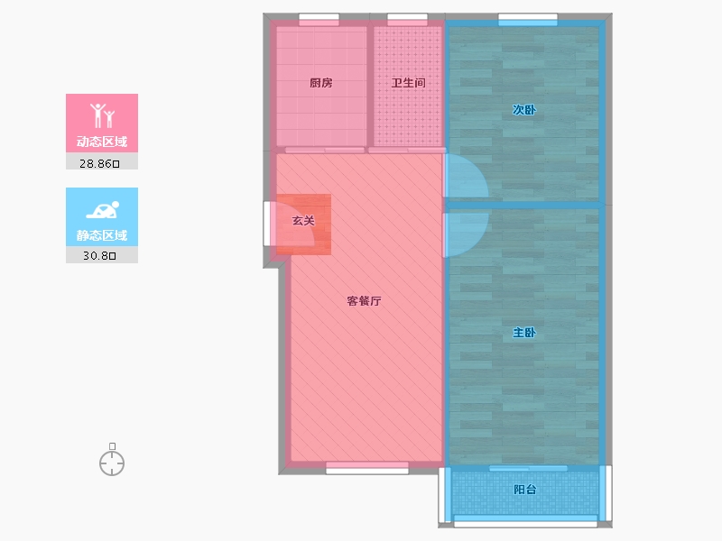 上海-上海市-妙栏小区-53.39-户型库-动静分区