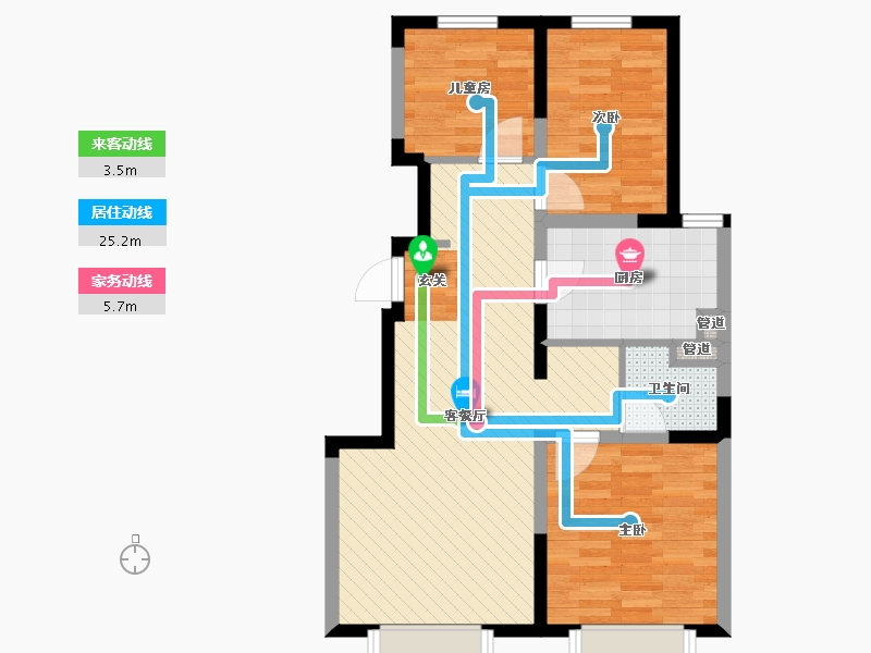 吉林省-长春市-万科翡翠-67.21-户型库-动静线