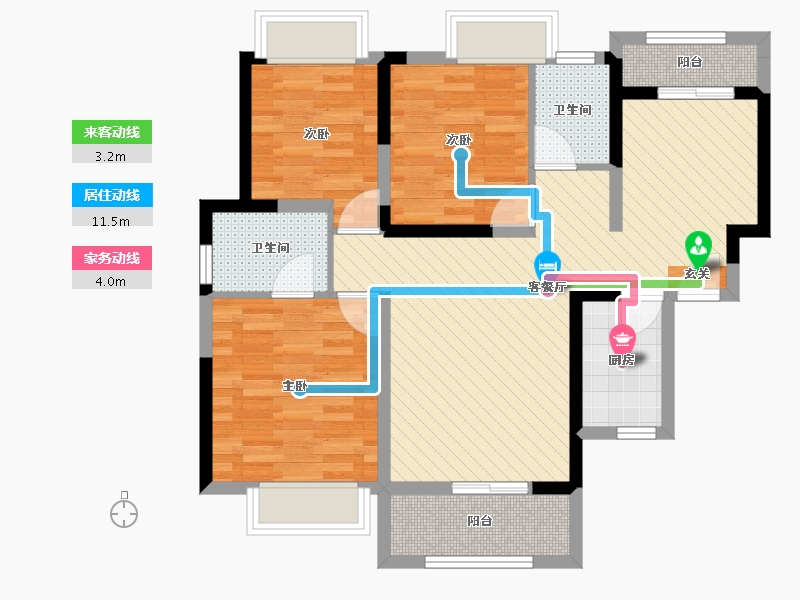 湖南省-长沙市-星城春晓-79.75-户型库-动静线