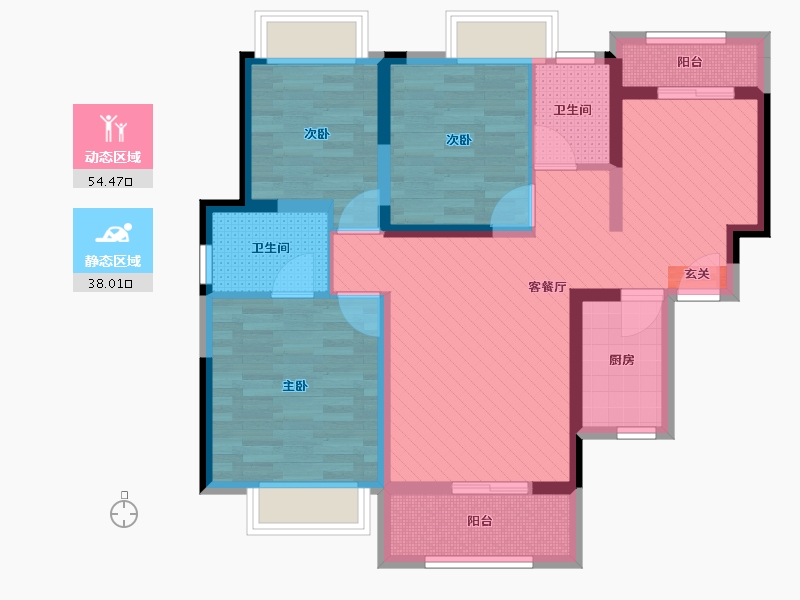 湖南省-长沙市-星城春晓-79.75-户型库-动静分区