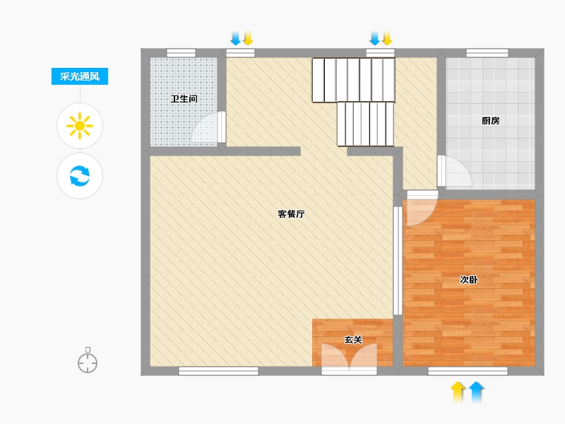 浙江省-金华市-新世纪花园-85.46-户型库-采光通风