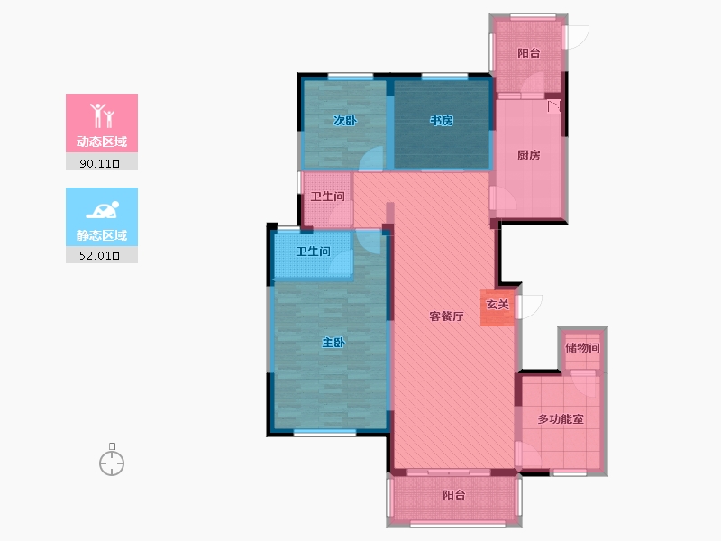 广东省-清远市-清远碧桂园-125.75-户型库-动静分区