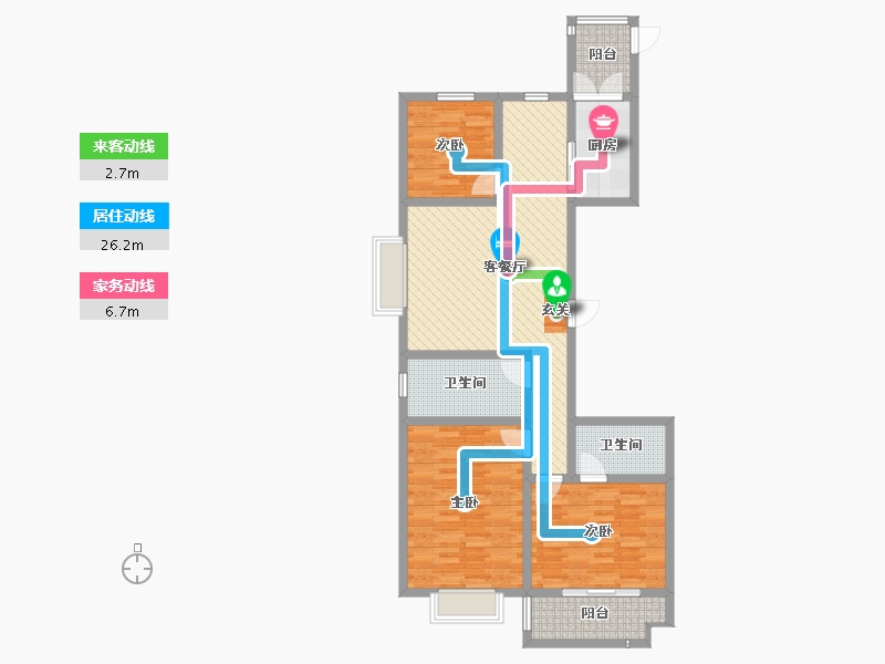 山西省-吕梁市-蔚汾新天地-101.86-户型库-动静线