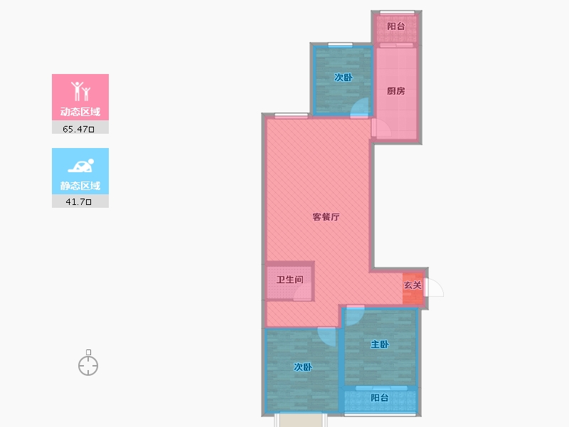 山西省-吕梁市-蔚汾新天地-94.12-户型库-动静分区