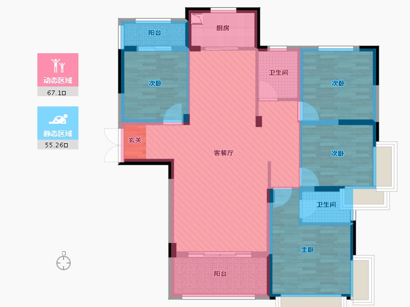 江西省-南昌市-红谷汇景-108.00-户型库-动静分区