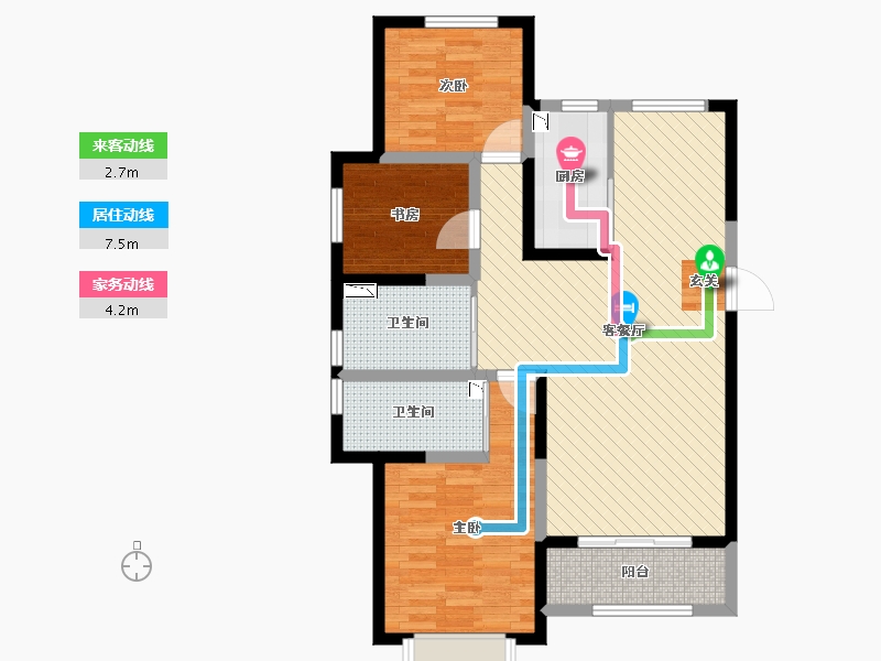 甘肃省-白银市-阳光国际-87.29-户型库-动静线