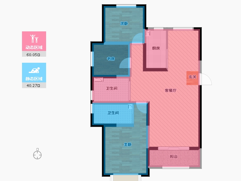 甘肃省-白银市-阳光国际-87.29-户型库-动静分区