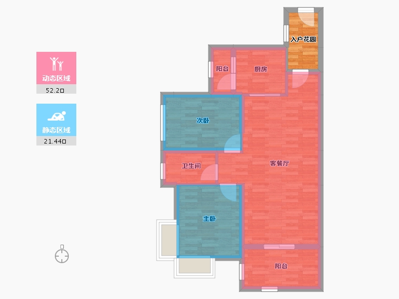 广东省-湛江市-金沙广场华府-69.78-户型库-动静分区