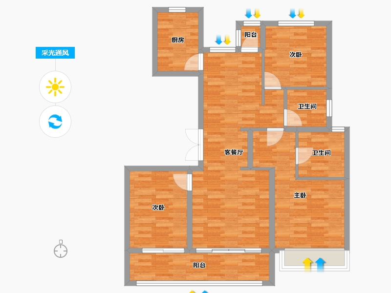 浙江省-温州市-富力-87.92-户型库-采光通风