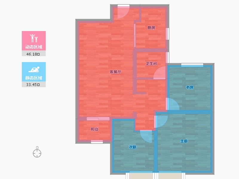 河南省-郑州市-亚新美好城邦-70.40-户型库-动静分区