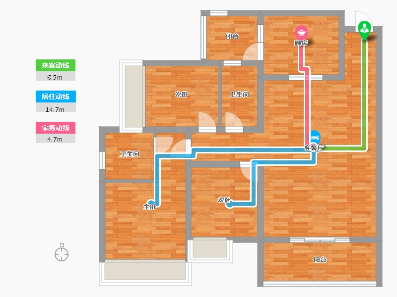 广西壮族自治区-钦州市-天润一号-95.00-户型库-动静线