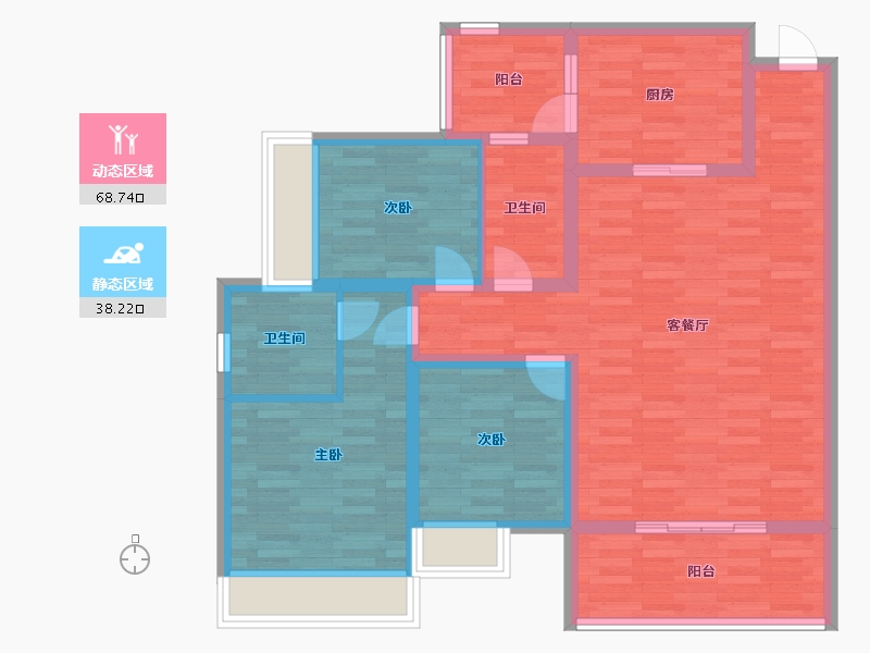 广西壮族自治区-钦州市-天润一号-95.00-户型库-动静分区