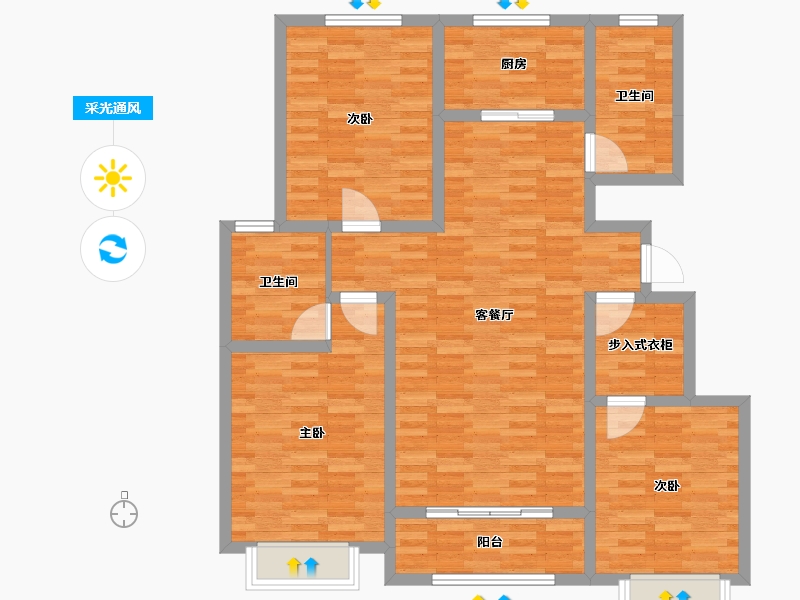 河北省-邢台市-天地翰林学府-109.00-户型库-采光通风