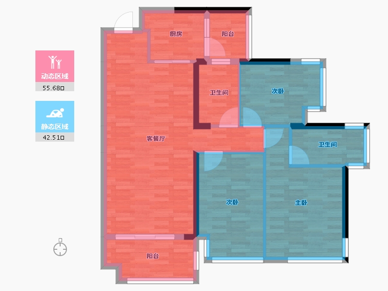 广西壮族自治区-南宁市-江南华府-87.94-户型库-动静分区