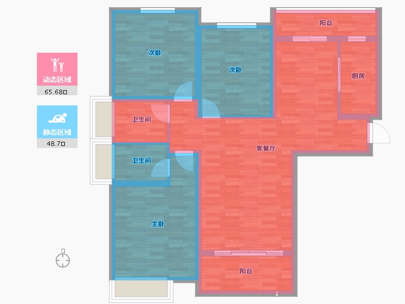 河南省-焦作市-和兴南郡名城-102.15-户型库-动静分区