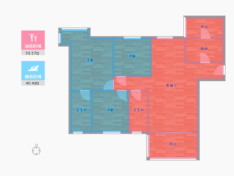 四川省-成都市-澳龙名城-88.04-户型库-动静分区