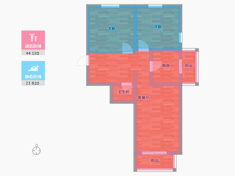 北京-北京市-虎坊路29号楼-59.46-户型库-动静分区