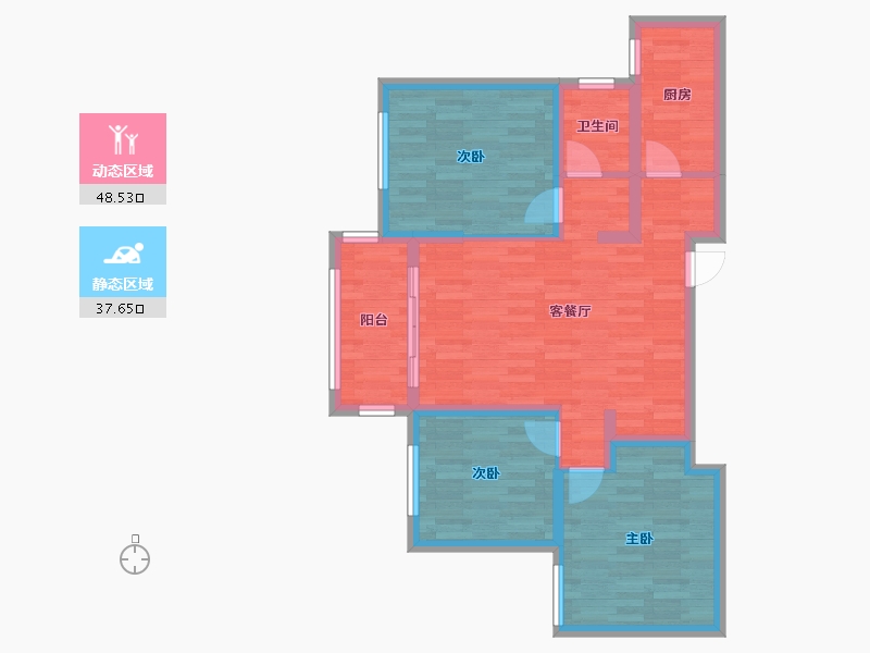 安徽省-铜陵市-公园道壹号-76.36-户型库-动静分区