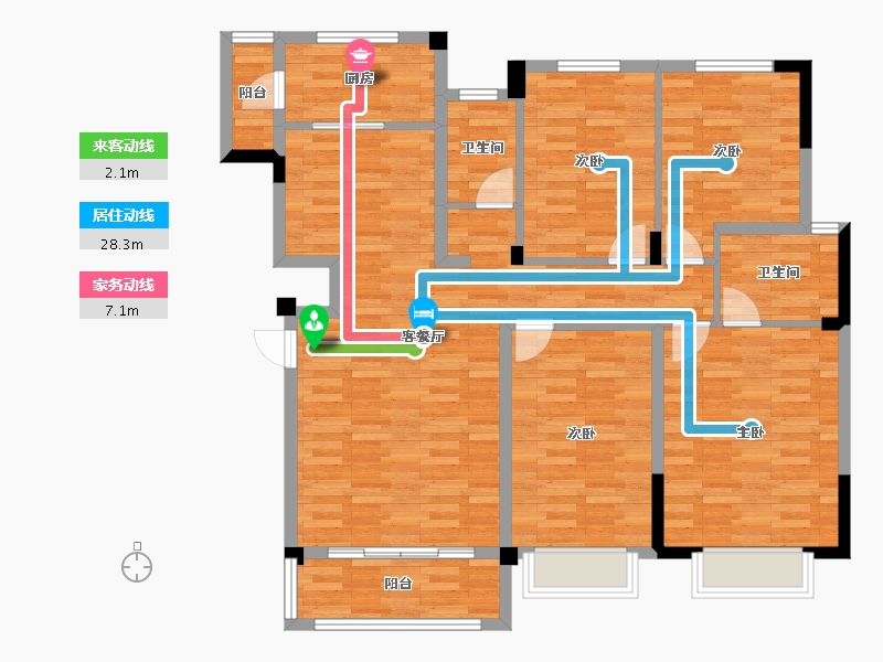 河南省-信阳市-东方名苑-113.03-户型库-动静线