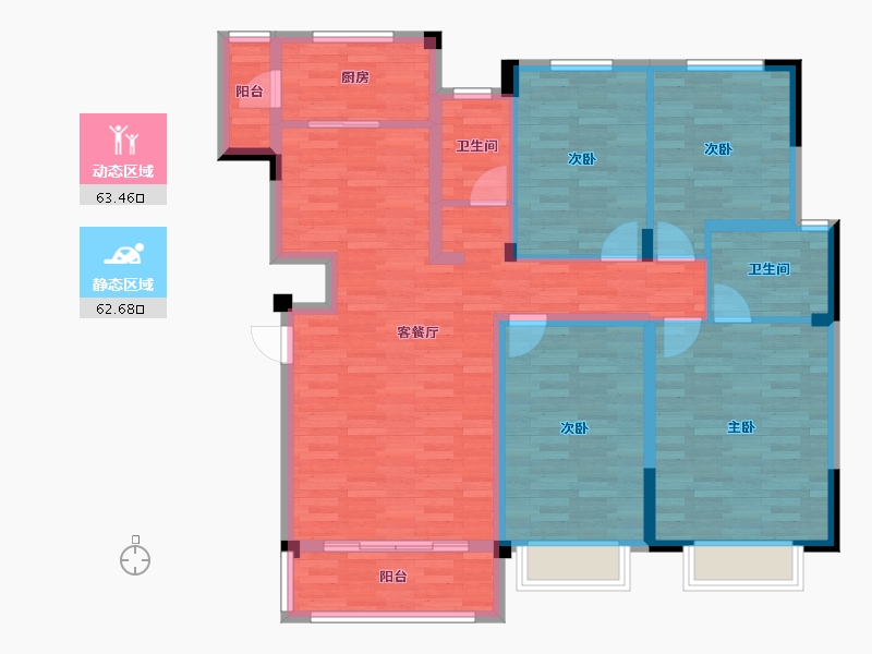 河南省-信阳市-东方名苑-113.03-户型库-动静分区