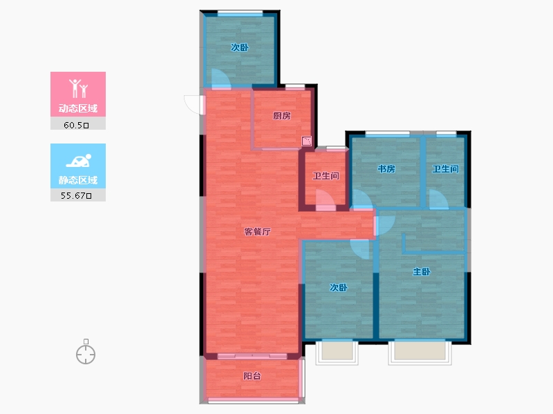 江苏省-无锡市-朗韵嘉园-103.58-户型库-动静分区