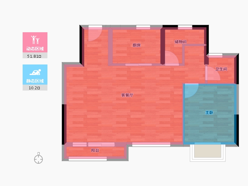 江苏省-无锡市-玺悦珑庭-55.55-户型库-动静分区