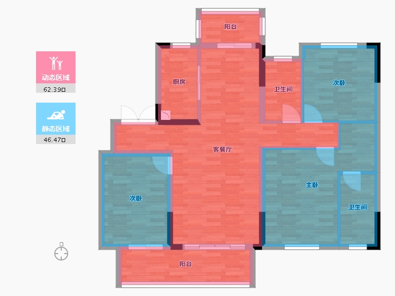 湖北省-宜昌市-融创学府壹号-97.53-户型库-动静分区