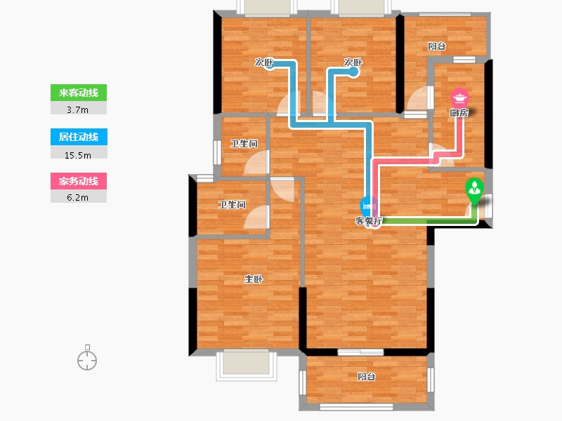 福建省-漳州市-御景山庄-92.88-户型库-动静线