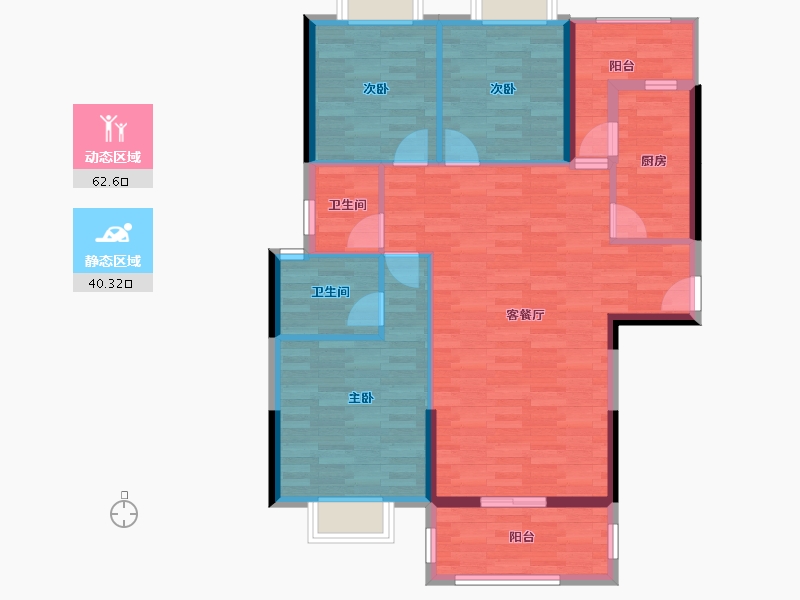 福建省-漳州市-御景山庄-92.88-户型库-动静分区