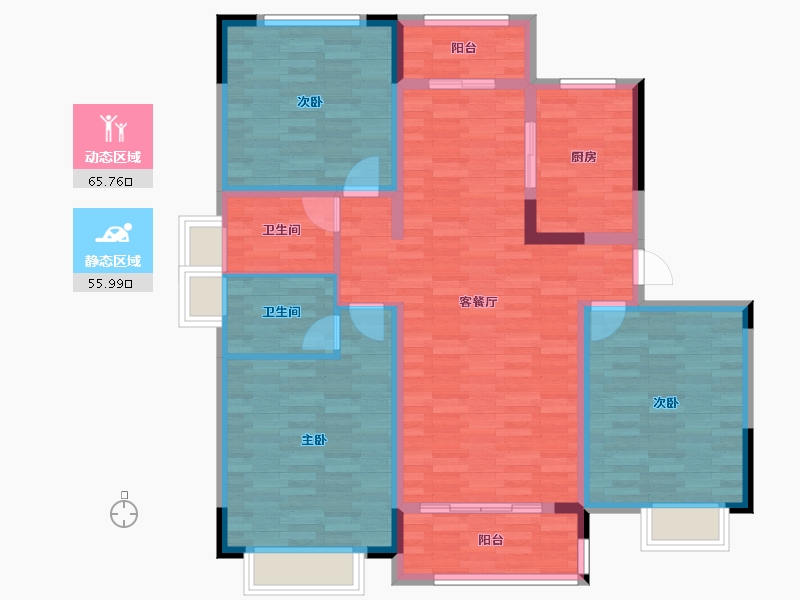 江苏省-徐州市-滨湖御景湾-109.36-户型库-动静分区