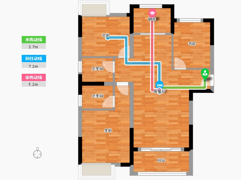 湖北省-武汉市-凤凰小城-78.08-户型库-动静线