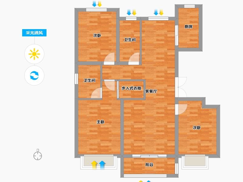 河北省-衡水市-金茂嘉园-89.23-户型库-采光通风