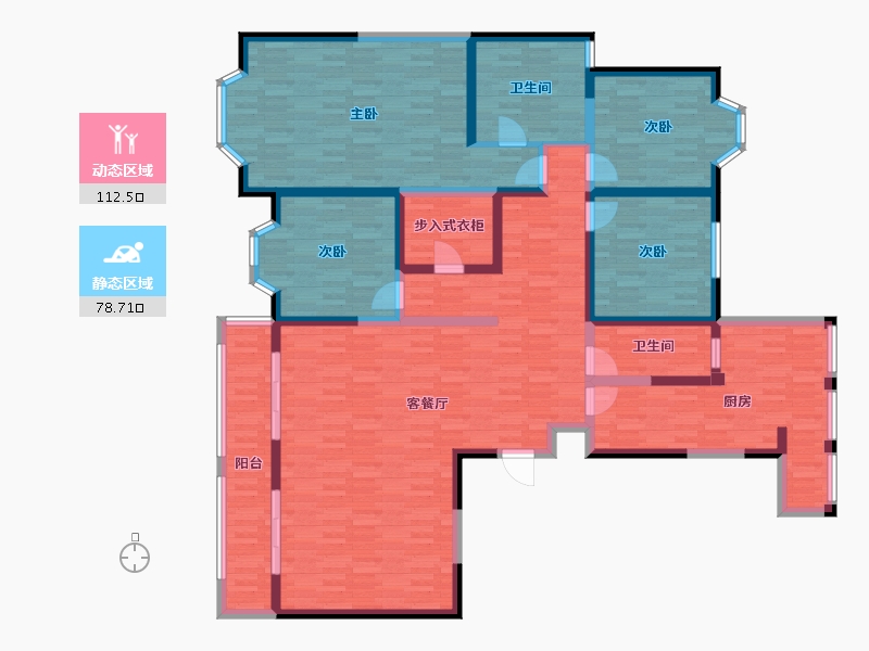 江苏省-无锡市-红豆人民路九号-171.51-户型库-动静分区