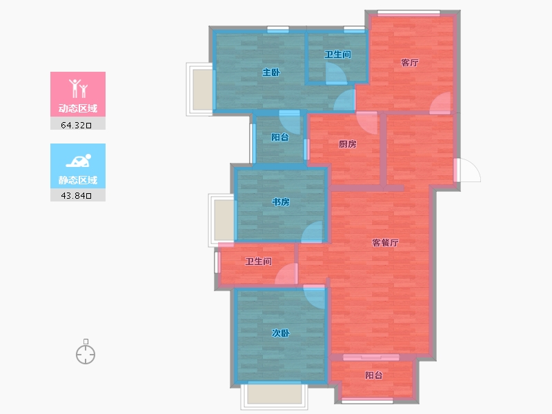 山东省-济南市-重汽翡翠雅郡-96.04-户型库-动静分区