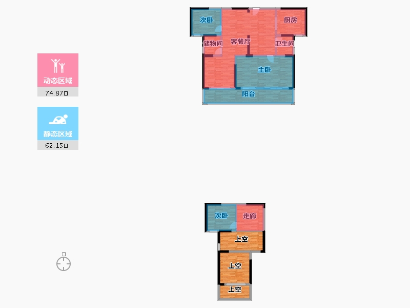 湖南省-长沙市-明昇壹城-151.05-户型库-动静分区