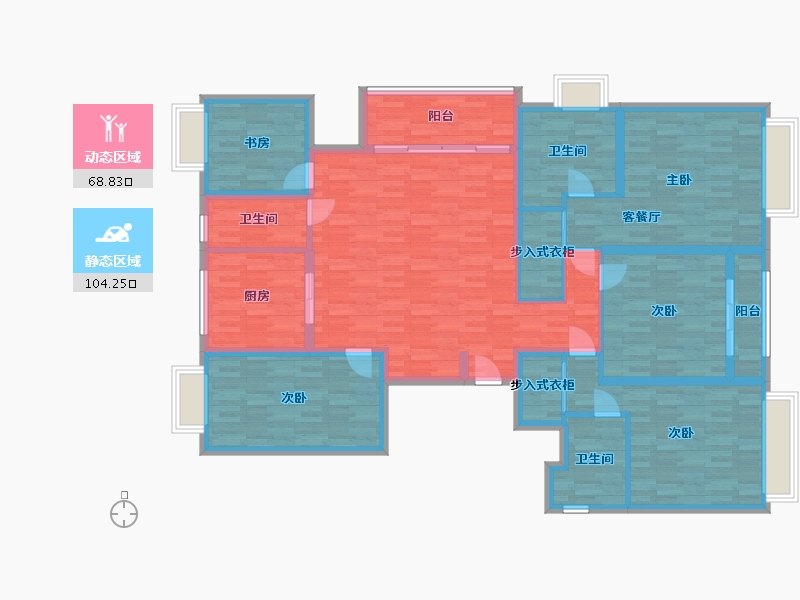 浙江省-杭州市-滨江保利翡翠海岸-155.80-户型库-动静分区