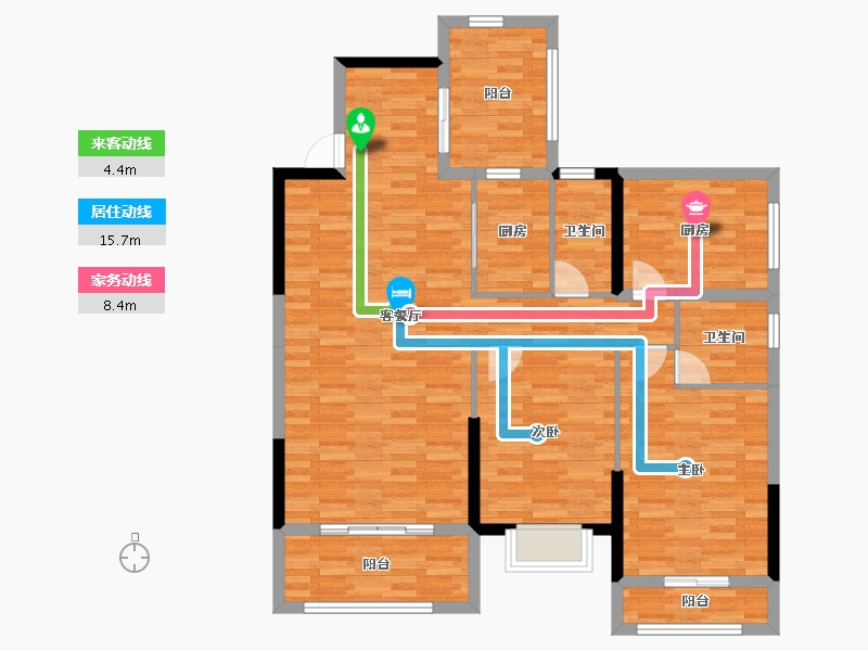 广西壮族自治区-南宁市-鸣城佳园-112.64-户型库-动静线