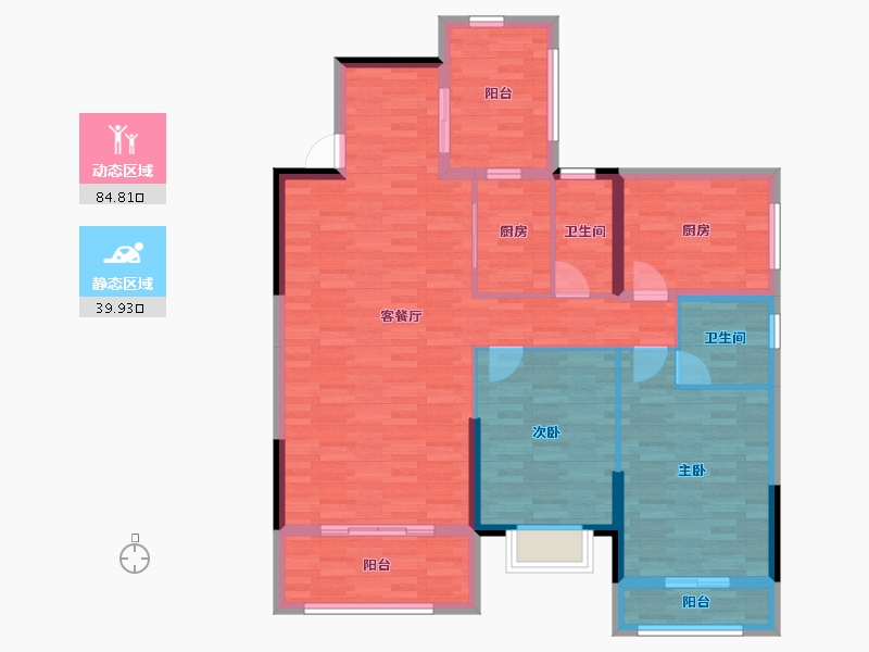 广西壮族自治区-南宁市-鸣城佳园-112.64-户型库-动静分区