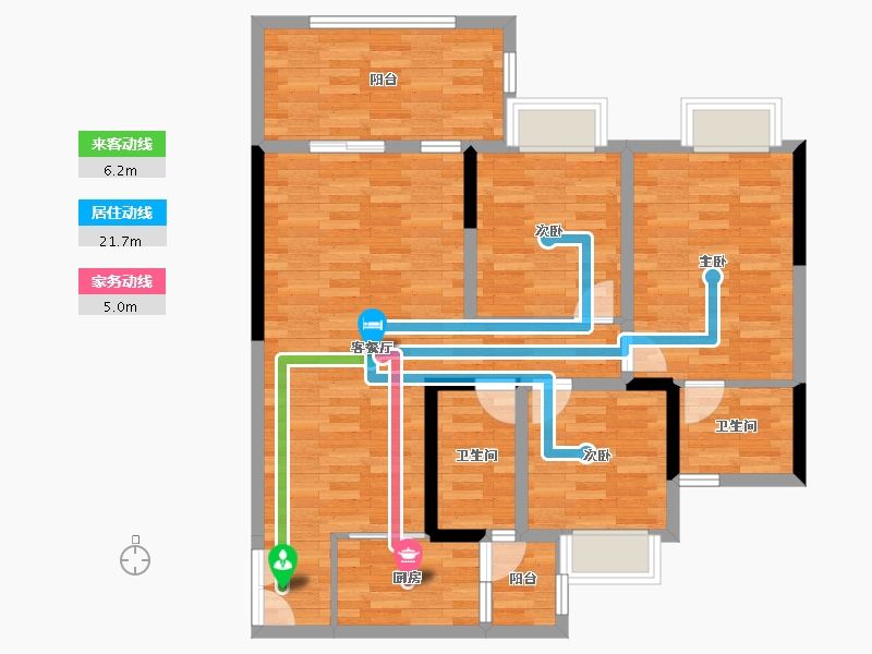 四川省-绵阳市-兴发孔雀公园-91.68-户型库-动静线