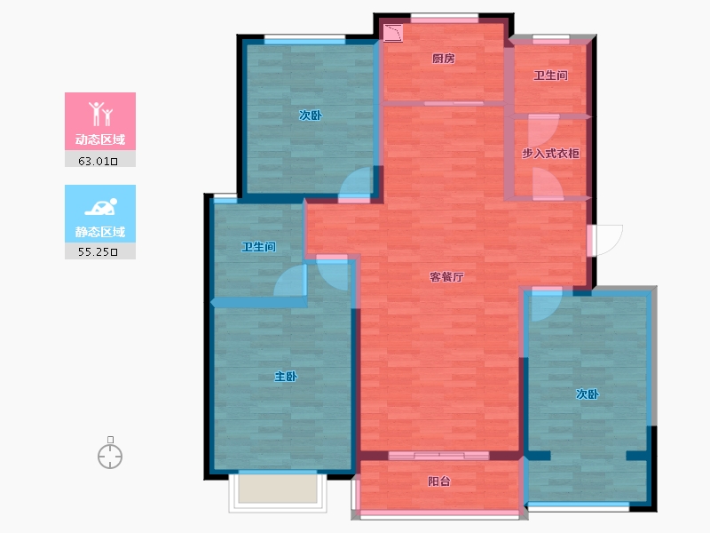 山西省-运城市-花园西区-105.47-户型库-动静分区