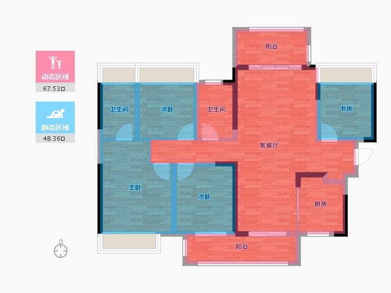 广西壮族自治区-贵港市-吾悦和府-103.00-户型库-动静分区