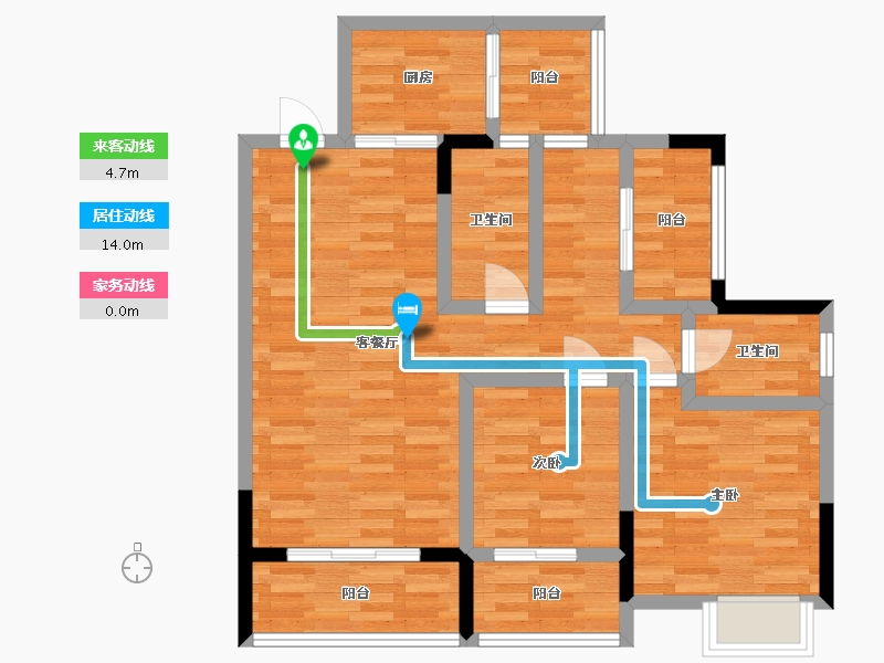 四川省-广元市-巴黎时光-83.91-户型库-动静线