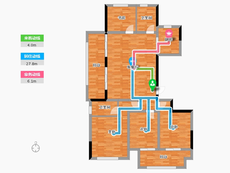 浙江省-绍兴市-绿城学府新城-113.67-户型库-动静线