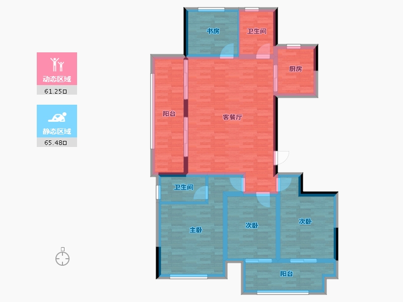 浙江省-绍兴市-绿城学府新城-113.67-户型库-动静分区