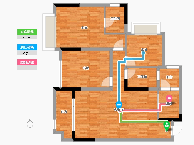 重庆-重庆市-铜梁区公园御府-85.41-户型库-动静线