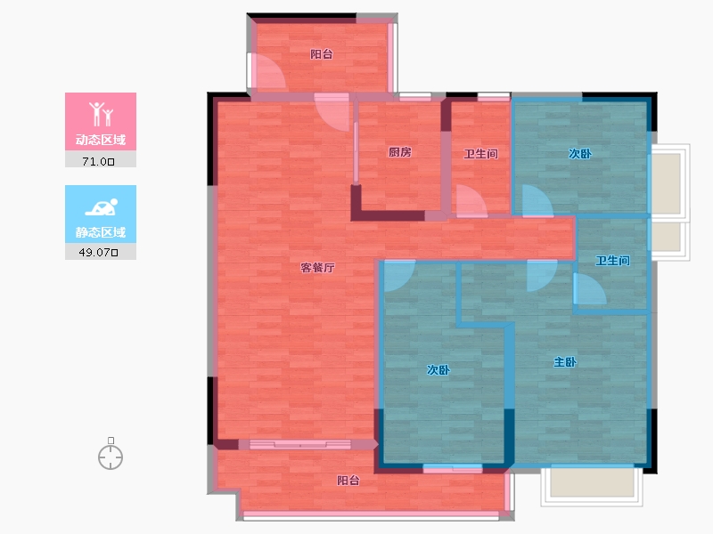 浙江省-杭州市-近江三园-106.78-户型库-动静分区