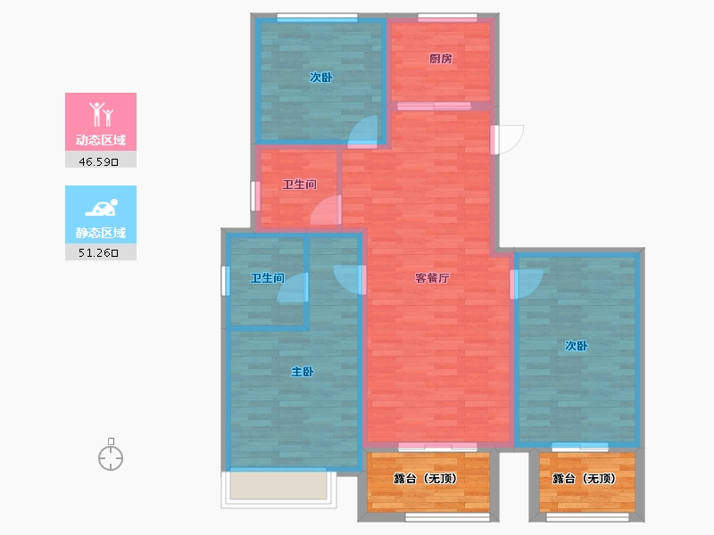 安徽省-亳州市-金色名城-97.89-户型库-动静分区