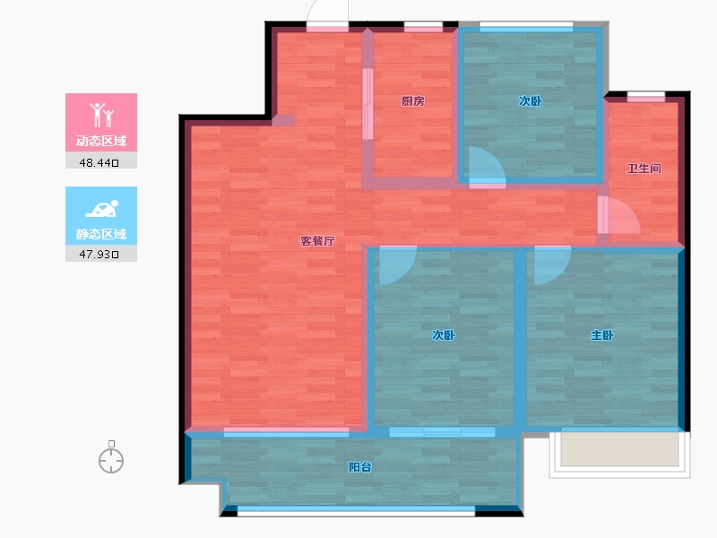 江苏省-盐城市-观赏府-86.01-户型库-动静分区