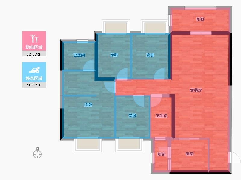 湖南省-长沙市-浏阳恒大华府-99.01-户型库-动静分区