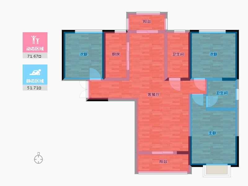 河南省-洛阳市-绿地公馆-110.01-户型库-动静分区